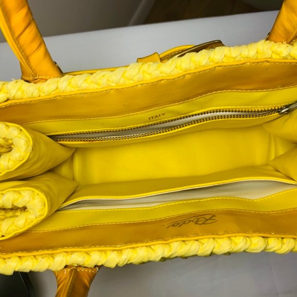 Vintage Italian Rodo Leather Raffia Purse … - Picture 8 of 11